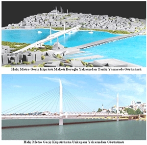Haliç Köprü, haliç köprü simülasyonu, haliçe yapılacak köprü, ibb, Kadir Topbaş, Süleymaniye Camii