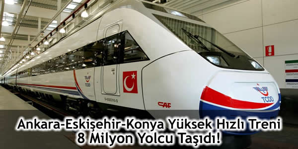 Ankara-Eskişehir-Konya Yüksek Hızlı Treni 8 Milyon Yolcu Ttaşıdı!