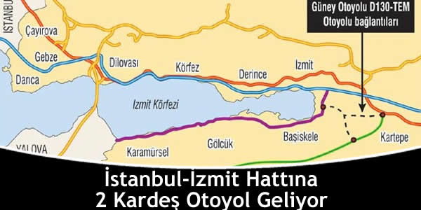 İstanbul-İzmit Hattına 2 Kardeş Otoyol Geliyor