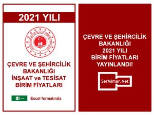 2021 İnşaat Birim Fiyatları Kitabı Excel Formatında