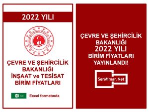 2022 İnşaat Birim Fiyatları Kitabı Excel Formatında