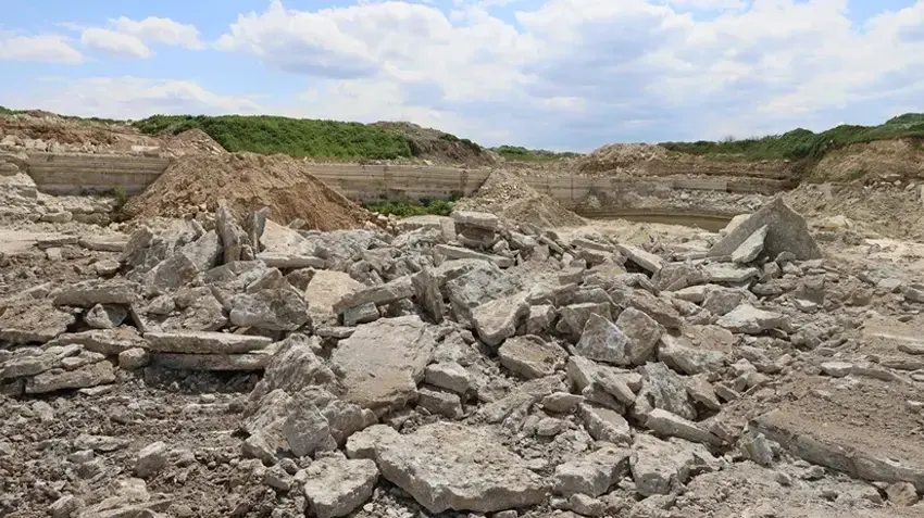 Tarihi mimari planlar, restorasyon aletleri ve küfeki taşı konsepti