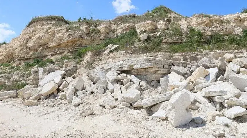 Tarihi mimari planlar, restorasyon aletleri ve küfeki taşı konsepti