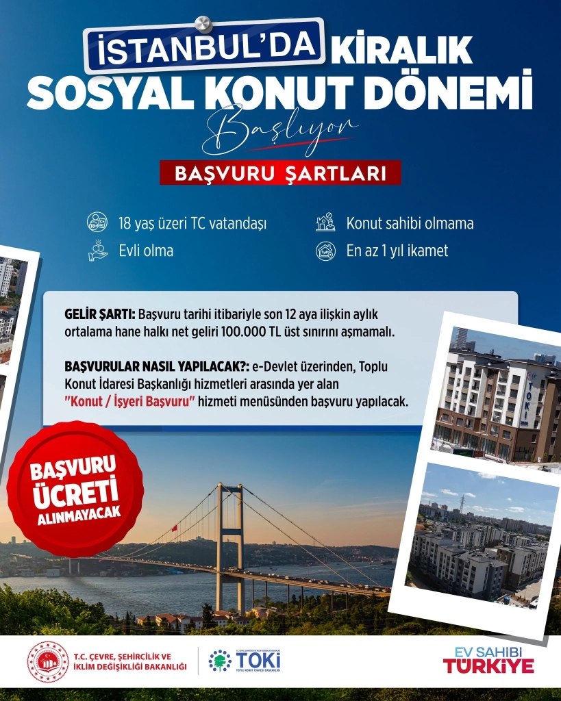 İstanbul Kiralık Sosyal Konut Dönemi Başvuru Şartları ve Fiyatları