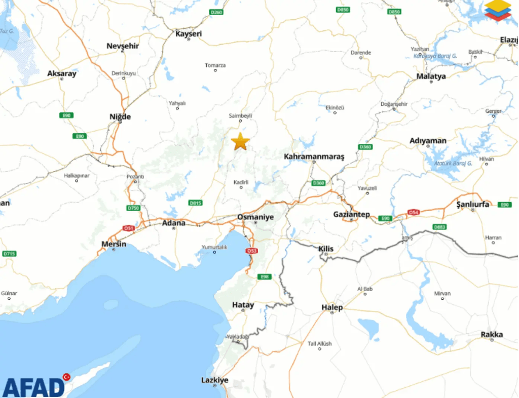 Adana ve Osmaniye’de Peş Peşe 3 Deprem: 4,8, 4,9 ve 5,2 ile Çukurova Sallandı! afad adana saimbeyli ve osmaniye depremleri merkez ussu haritasi